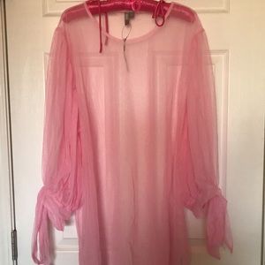 ASOS Curve Pink Fishnet Shirt.